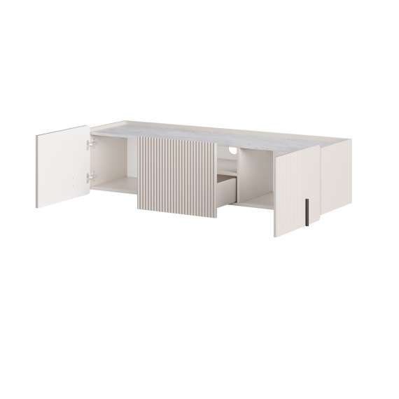 Vegghengt tv-benk Malmi - 150x40 cm - cashmere - 2 dører - 1 skuff