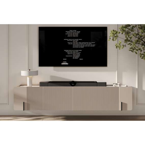 Vegghengt tv-benk Malmi - 200x40 cm - cashmere - 2 dører - 2 skuffer