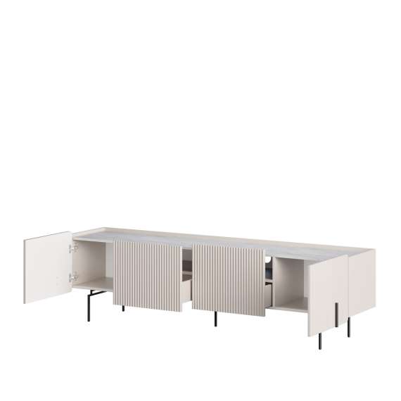 Tv-benk Malmi - 200x57 cm - cashmere - 2 dører - 2 skuffer