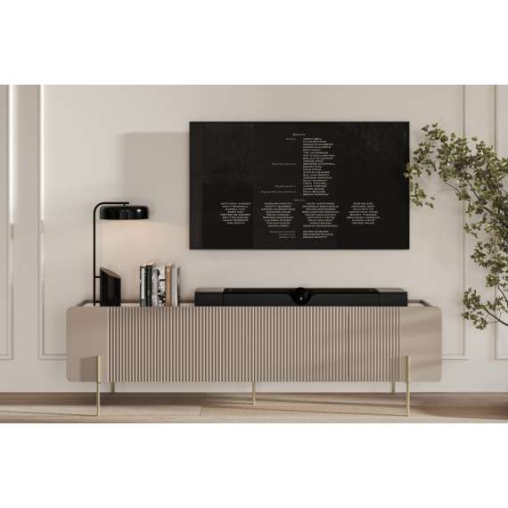 Tv-benk Malmi - 200x57 cm - cashmere - 2 dører - 2 skuffer