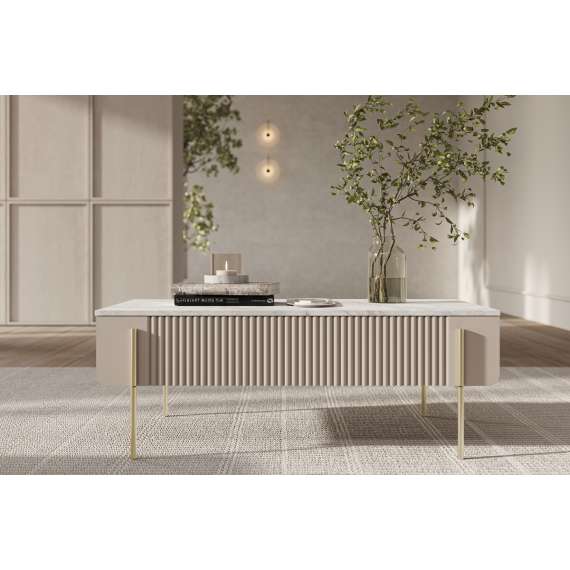 Sofabord Malmi - 100x60 cm - cashmere - 2 skuffer