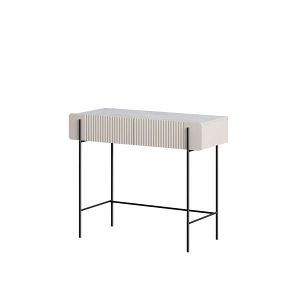 Sminkebord Malmi - 100x42 cm - cashmere - 2 skuffer