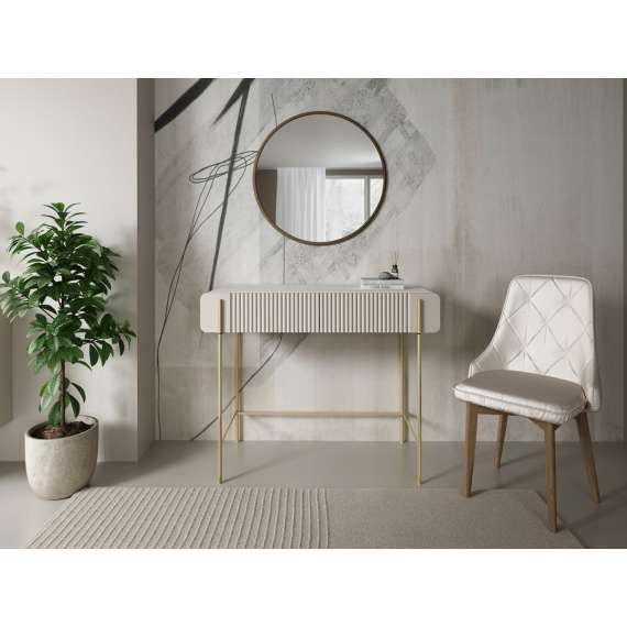 Sminkebord Malmi - 100x42 cm - cashmere - 2 skuffer