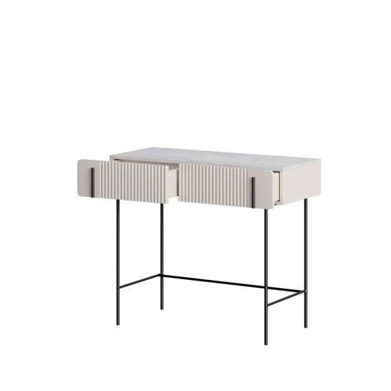 Sminkebord Malmi - 100x42 cm - cashmere - 2 skuffer