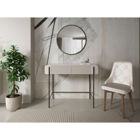 Sminkebord Malmi - 100x42 cm - cashmere - 2 skuffer