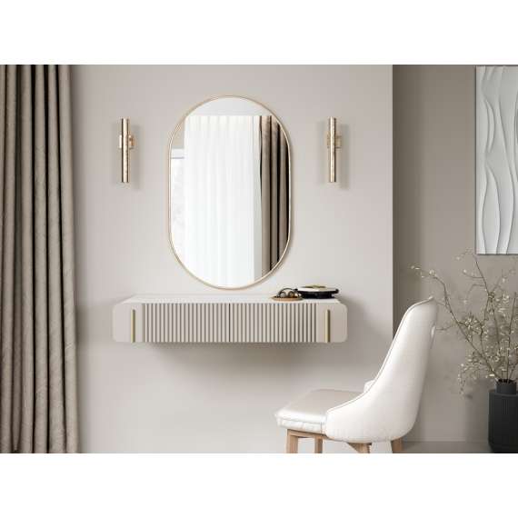 Vegghengt sminkebord Malmi - 100x42 cm - cashmere - 2 skuffer