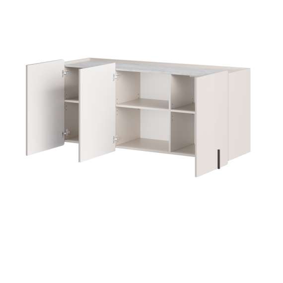 Vegghengt skjenk Malmi - 150x87 cm - cashmere - 3 dører