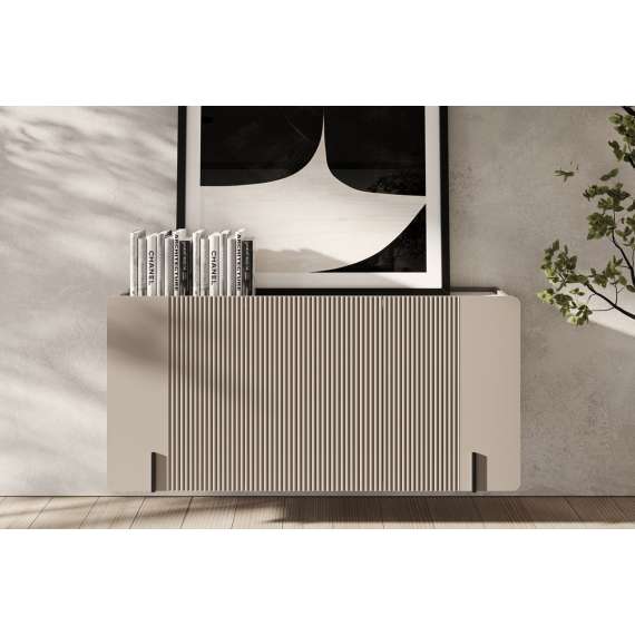 Vegghengt skjenk Malmi - 150x87 cm - cashmere - 3 dører