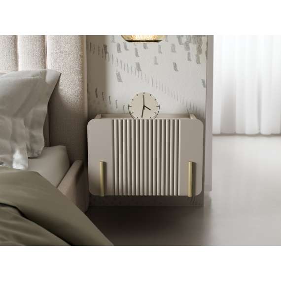 Vegghengt nattbord Malmi - 45x30 cm - cashmere - 1 skuff