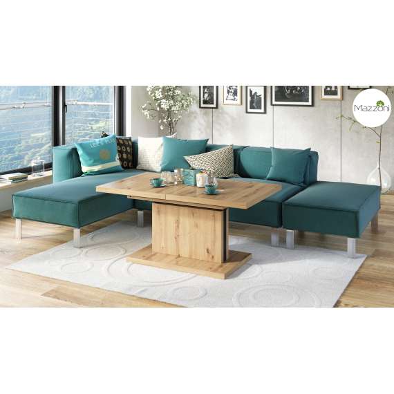 Sofabord Aston 120-200x70 cm - eik artisan - hev/senk