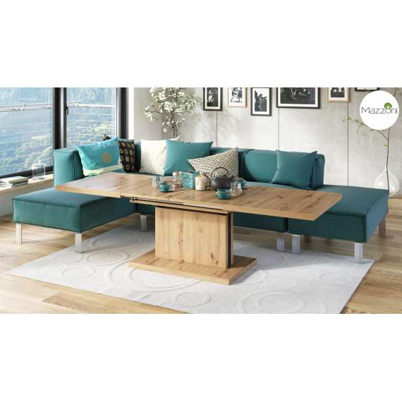 Sofabord Aston 120-200x70 cm - eik artisan - hev/senk
