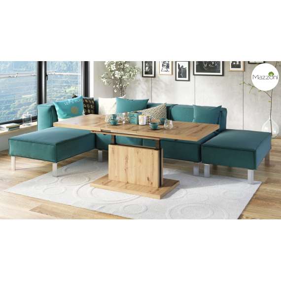Sofabord Aston 120-200x70 cm - eik artisan - hev/senk