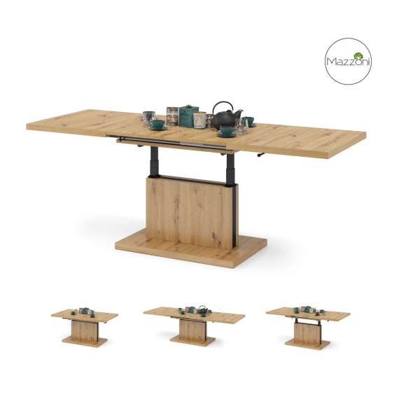 Sofabord Aston 120x70 cm - eik artisan - hev/senk