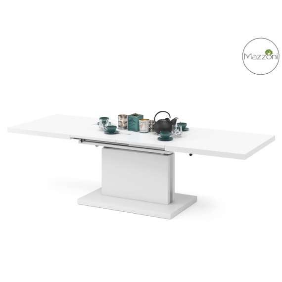 Sofabord Aston 120-200x70 cm - hvit matt - hev/senk