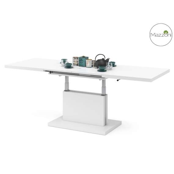 Sofabord Aston 120-200x70 cm - hvit matt - hev/senk