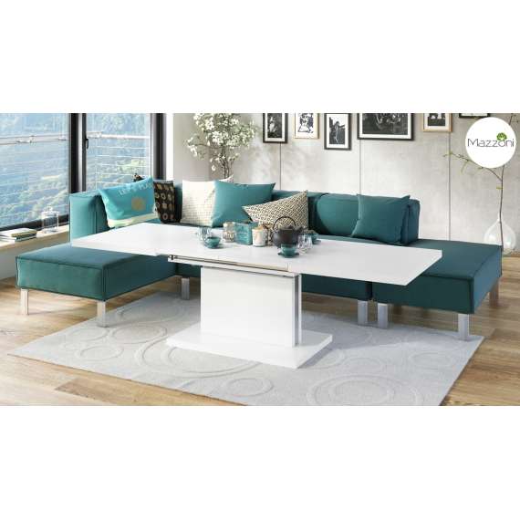 Sofabord Aston 120-200x70 cm - hvit matt - hev/senk