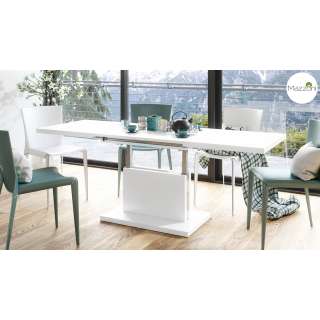 Sofabord Aston 120-200x70 cm - hvit matt - hev/senk
