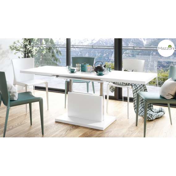 Sofabord Aston 120-200x70 cm - hvit matt - hev/senk