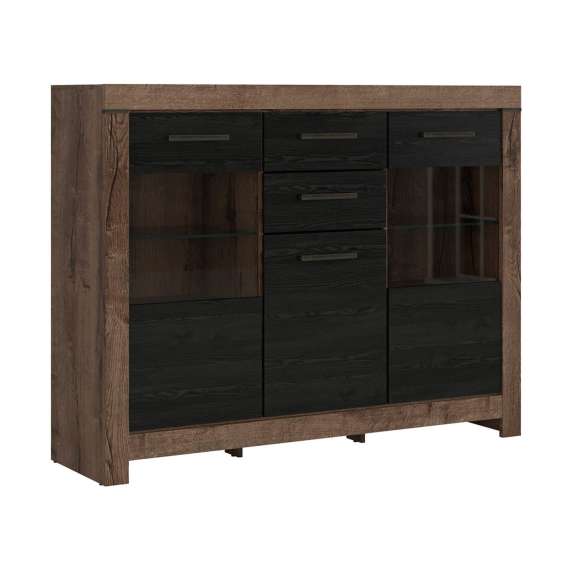 Skjenk Balin 160x125 cm - med glassdører og skuffer