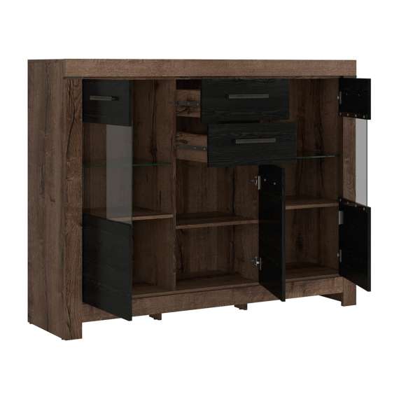 Skjenk Balin 160x125 cm - med glassdører og skuffer