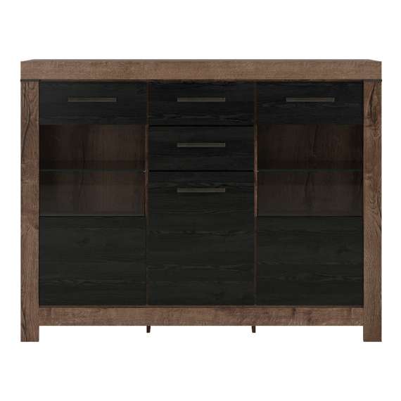 Skjenk Balin 160x125 cm - med glassdører og skuffer