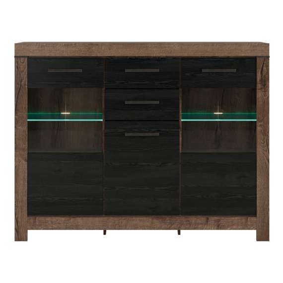 Skjenk Balin 160x125 cm - med glassdører og skuffer