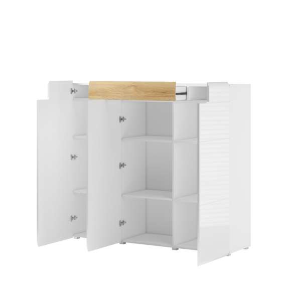 Skjenk Tolledo 147x131 cm - hvit høyglans