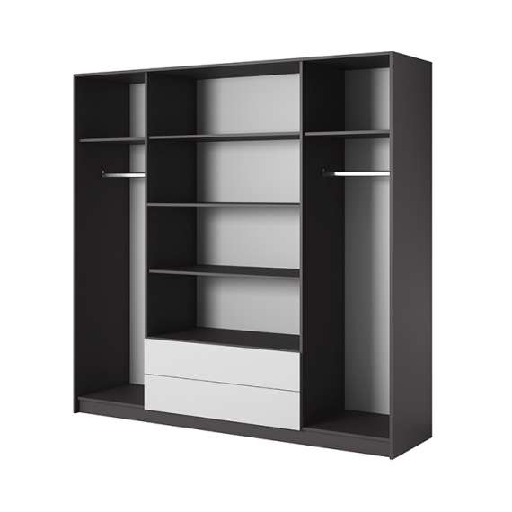 Garderobe Sega 200x202 cm - Hvit - Grafitt