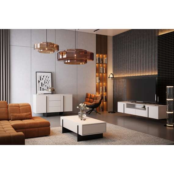 Tv-benk Larena 200x40 cm - cashmere - vegghengt