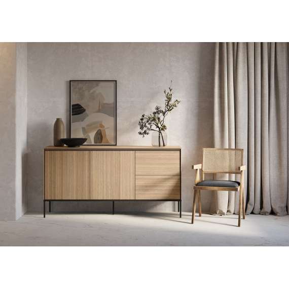 Skjenk Visso 167x85 cm - eik - 2 dører - 2 skuffer