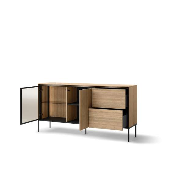 Skjenk Visso 167x85 cm - eik - med LED lys