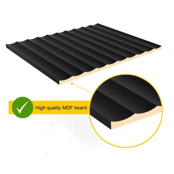 Skjenk Wave 150 cm - 3 dører - svart matt - metall ben