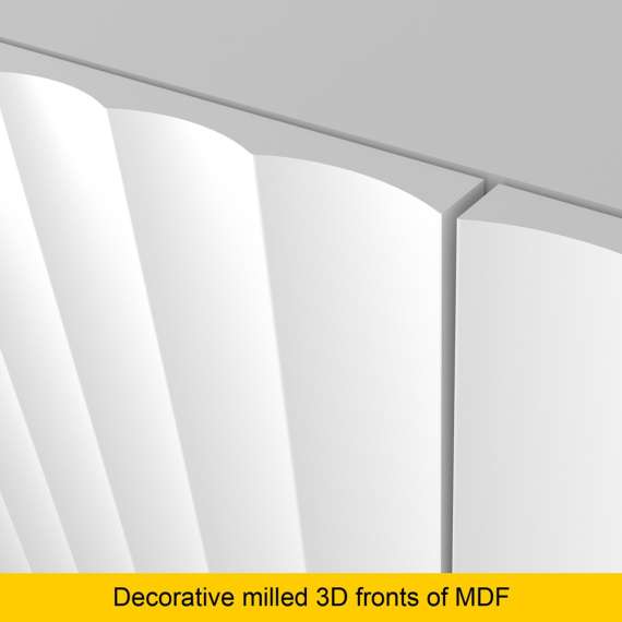 Skjenk Wave 200 cm - 4 dører - Hvit