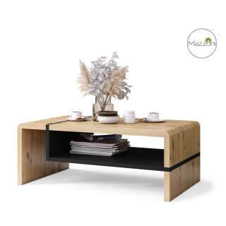 Sofabord Folk 100 cm - med hylle - eik artisan - svart matt