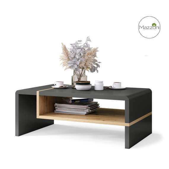Sofabord Folk 100x60 cm - antrasitt matt - eik artisan