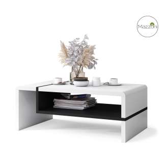Sofabord Folk 100x60 cm - hvit matt - svart matt