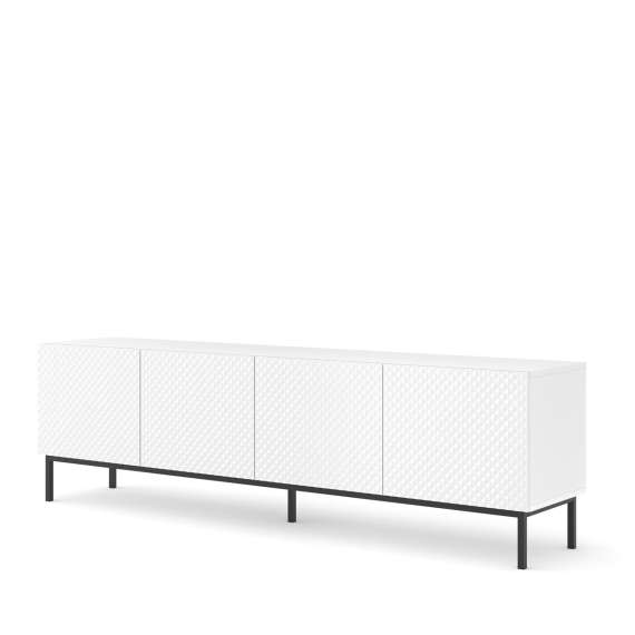 Tv-benk Cavenna 200 cm - hvit matt - 4 dører