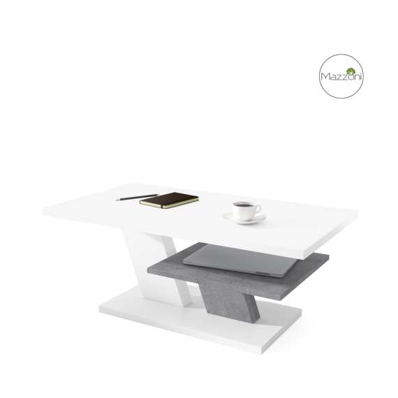 Stuebord Cliff 110 cm - hvit matt - betong