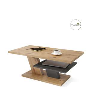 Sofabord Cliff 110 cm - eik artisan - antrasitt - med hylle