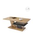 Sofabord Cliff 110 cm - eik artisan - antrasitt - med hylle