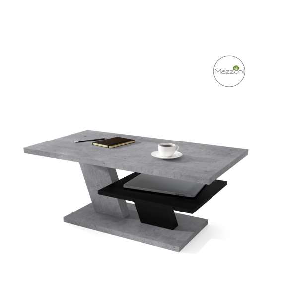 Sofabord Cliff 110 cm - betong - svart matt