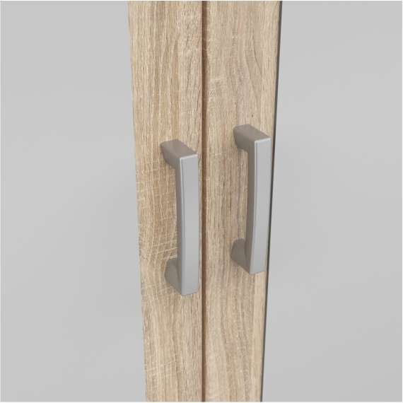 Hjørnegarderobe Brandon 117x117x199 cm - 2 dører - speil - eik sonoma