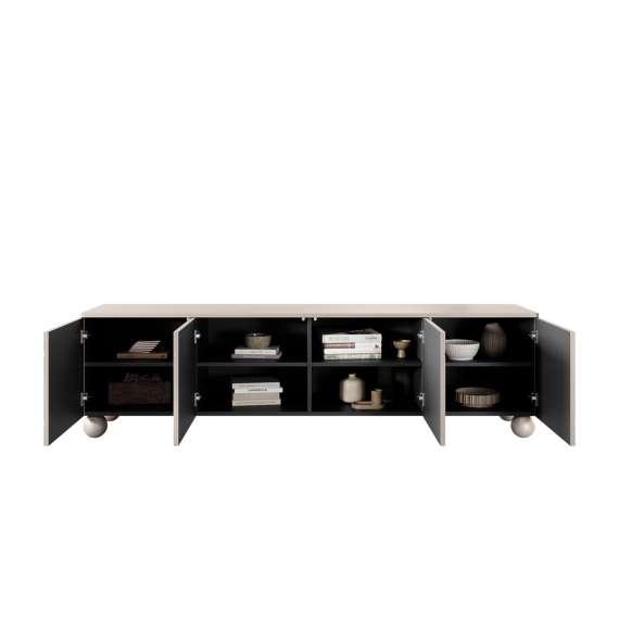 Tv-benk Sonatia II 200x57 - cashmere - 4 dører