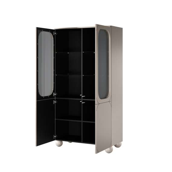 Vitrineskap Sonatia II 100x192 - cashmere - 4 dører