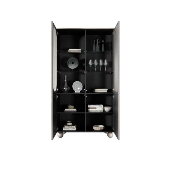 Vitrineskap Sonatia II 100x192 - cashmere - 4 dører