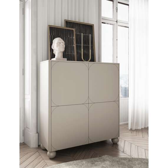 Skap Sonatia II 124x132 - cashmere - 4 dører