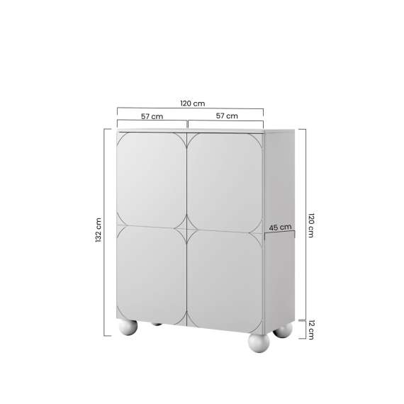 Skap Sonatia II 124x132 - cashmere - 4 dører