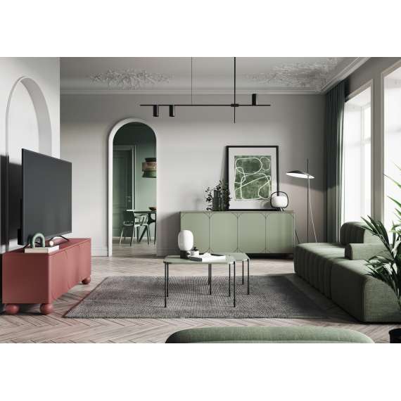 Tv-benk Sonatia II 150x57 - olivengrønn - 3 dører