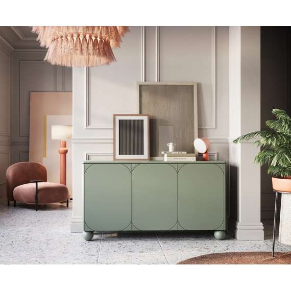 Skjenk Sonatia II 150x82 - olivengrønn - 3 dører