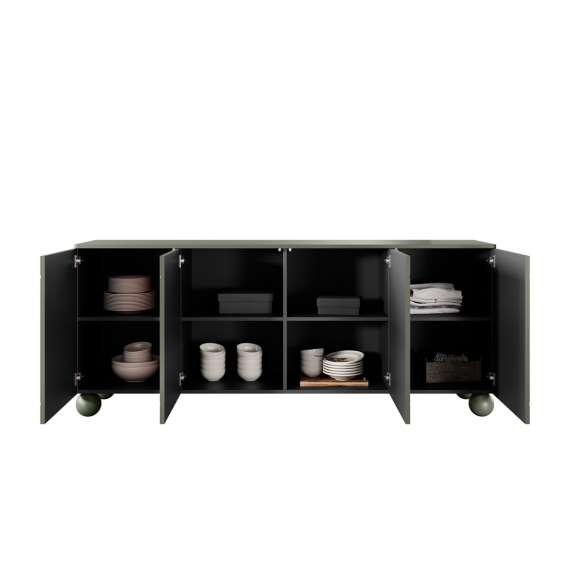 Skjenk Sonatia II 200x82 - olivengrønn - 4 dører